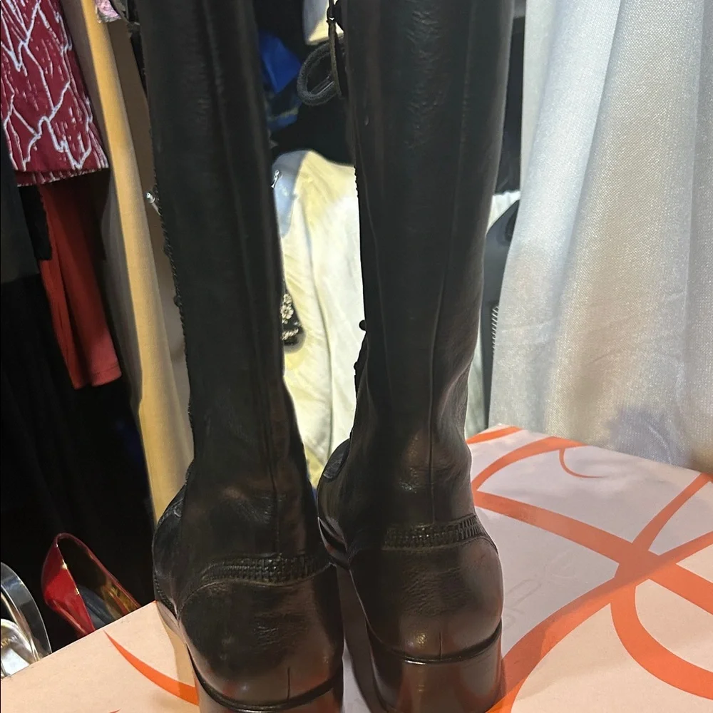 Via Spiga Black Lace-Up Boots - Picture 4 of 6